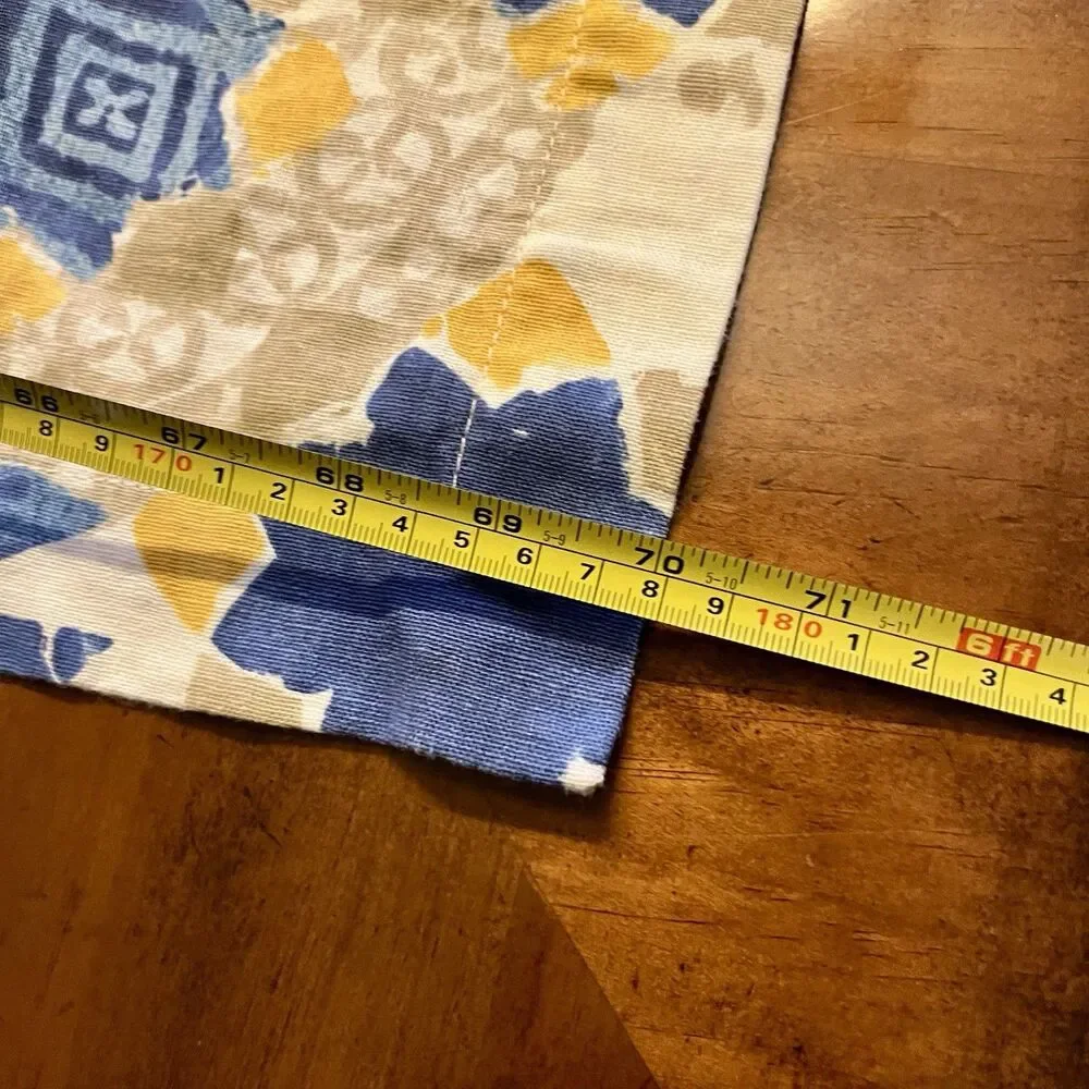 POTTERY BARN XL Rectangle Linen Floral Tropical Tablecloth 70